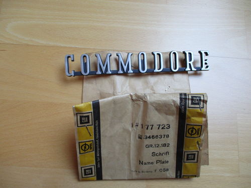 Commodore-B/ Schrift/Badge Commodore